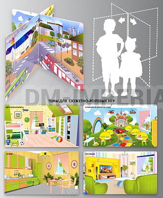 Напольный стенд для сюжетно-ролевых игр, 4-х сторонний