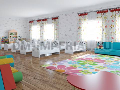 Оснащение детских садов, Кровати, Кровать ЛДСП Далматинец с рисунком КР-006.00-Р