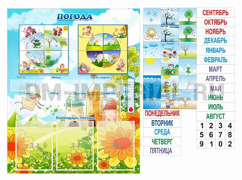 Информационные стенды, Оформление стендов для сада, Погода ДС-0452