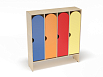 Шкаф для одежды 4-х секционный стандарт (каркас дуб с разноцветными фасадами, Вариант 8)