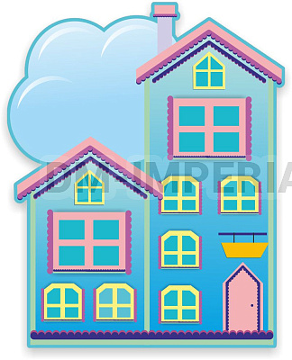 "Голубой домик", резной стенд