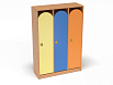 Шкаф 3-х секционный на цоколе (каркас бук с разноцветными фасадами, Вариант 2)