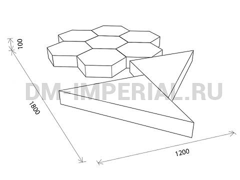 Оснащение детских садов, Мягкие модули, Развивающие мягкие модули Цветочек ММ-РМ-02.006