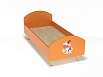 Кровать ЛДСП на металлических ножках с рисунком (разноцветный (ая), оранжевый, 1400*600)
