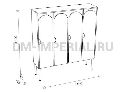 Оснащение детских садов, Шкафы, Шкаф 4-х секционный на металлокаркасе стандарт ШР-004-С-4