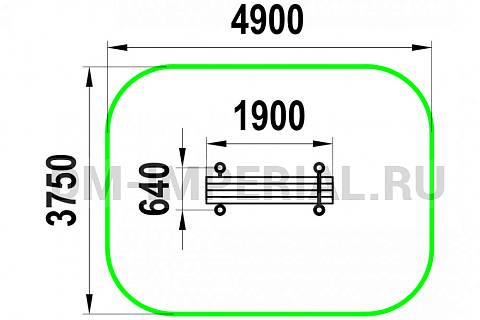 Уличное оборудование, Спортивное оборудование, Лавка для пресса, наклонная W-03-009 W-03-009