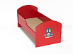 Кровать ясельная с бортиком с рисунком (разноцветный (ая), красный, 1400*600)