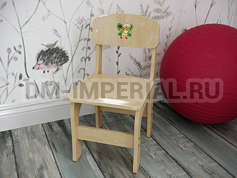 Оснащение детских садов, Стулья, Стул Добрыня, лак/лак с рисунком С-008.01-Р