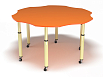Стол Цветочек на регулируемых ножках и колесах (оранжевый, (0-3гр.))