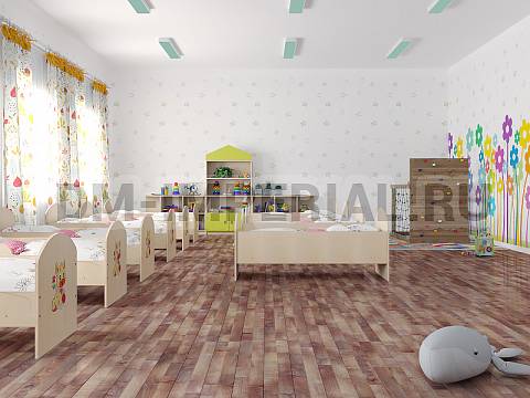 Оснащение детских садов, Кровати, Кровать ясельная с бортиком с рисунком КР-001-Я-Р Оснащение детских садов, Кровати, Кровать ясельная с бортиком с рисунком КР-001-Я-Р