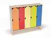Шкаф для одежды 5-ти секционный стандарт (каркас дуб с разноцветными фасадами, Вариант 8)