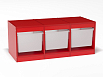 Стеллаж для хранения трехсекционный, высота 500 (разноцветный (ая), средние контейнеры, Вариант 5)