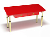 Стол 2-х местный на регулируемых ножках с ящиками с наклонной столешницей (красный, (0-3гр.))
