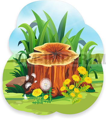 "Пенек", резной стенд