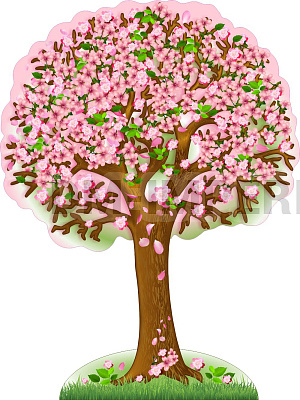 "Весна", резной стенд-дерево