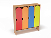Шкаф для одежды 4-х секционный стандарт (каркас бук с разноцветными фасадами, Вариант 3)