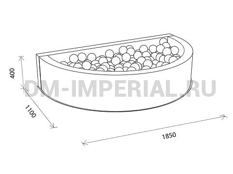 Оснащение детских садов, Мягкие модули, Сухой бассейн Полукруглый ММ-СБ-014