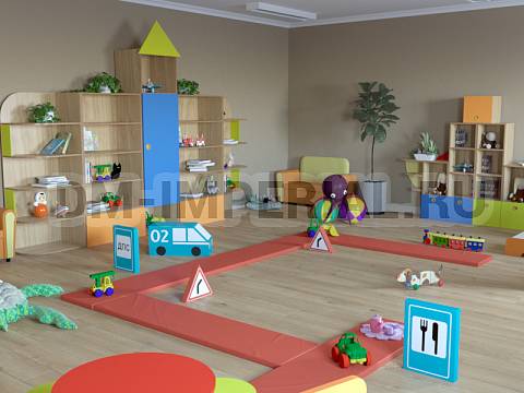 Оснащение детских садов, Мягкие модули, Дорожный знак Пост дорожно-патрульной службы ММ-ДЗ-06.001