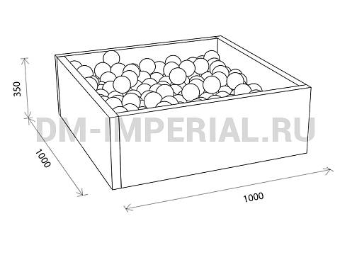 Оснащение детских садов, Мягкие модули, Сухой бассейн Квадратный малый с рисунком ММ-СБ-033