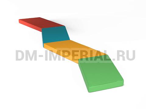 Оснащение детских садов, Мягкие модули, Развивающие мягкие модули Дорожка Зиг-Заг ММ-РМ-04.030