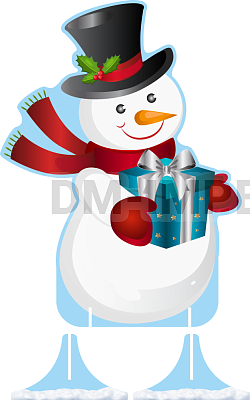 "Снеговик, резной стенд