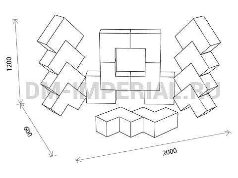 Оснащение детских садов, Мягкие модули, Мягкий конструктор Лесенка ММ-МК-03.020