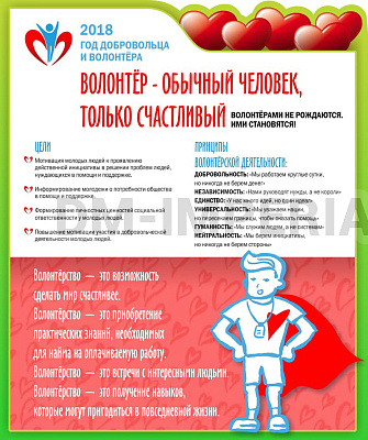 "Волонтер- обычный человек, только счастливый", резной стенд
