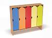 Шкаф для одежды 5-ти секционный стандарт (каркас бук с разноцветными фасадами, Вариант 3)