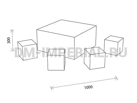 Оснащение детских садов, Мягкие модули, Комплект мебели Кубики ММ-ММ-005