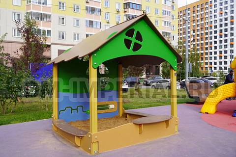 Уличное оборудование, Игровое оборудование, Детская песочница Домик МФ 1.99 МФ 1.99