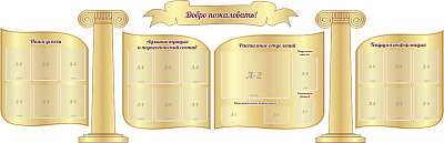 "Добро пожаловать!", резной стенд из 7 частей