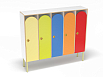 Шкаф 5-ти секционный на металлокаркасе (скандинавия с разноцветными фасадами, Вариант 13)