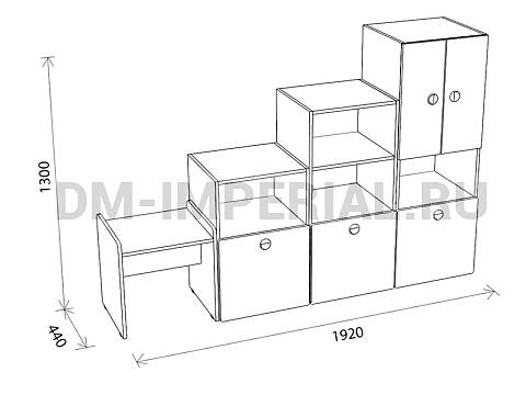 Оснащение детских садов, Шкафы, Стеллаж Мишутка ШС-030