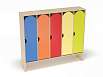 Шкаф для одежды 5-ти секционный стандарт (каркас дуб с разноцветными фасадами, Вариант 7)