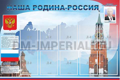 Информационные стенды, Оформление стендов для школы, Наша родина-Россия ШК-0234 Информационные стенды, Оформление стендов для школы, Наша родина-Россия ШК-0234