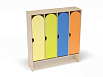 Шкаф для одежды 4-х секционный стандарт (каркас дуб с разноцветными фасадами, Вариант 6)