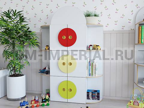 Оснащение детских садов, Шкафы, Шкаф Светофор с полками ШС-045