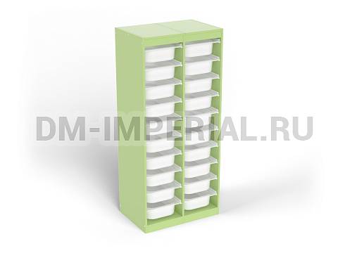 Оснащение детских садов, Шкафы, Стеллаж для хранения двухсекционный, высота 1500 СХ-014