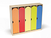 Шкаф 5-ти секционный на цоколе стандарт (каркас дуб с разноцветными фасадами, Вариант 8)