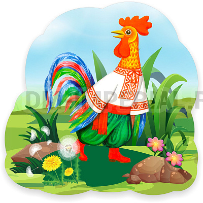 "Петушок", резной стенд