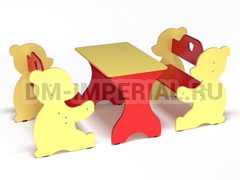 Оснащение детских садов, Игровая мебель, Скамья игровая Мишутка ИМ-069