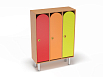 Шкаф 3-х секционный на металлических ножках (каркас бук с разноцветными фасадами, Вариант 3)
