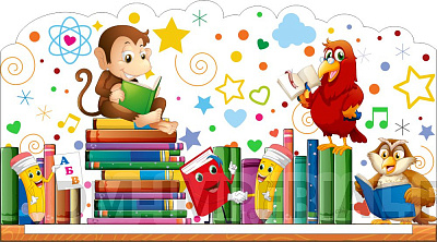 "Мы читаем", резной стенд для оформления уголка