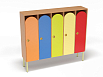 Шкаф 5-ти секционный на металлокаркасе (каркас бук с разноцветными фасадами, Вариант 3)