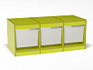 Стеллаж для хранения трехсекционный, высота 500 (разноцветный (ая), средние контейнеры, Вариант 2)