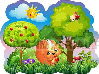 "Полянка", резной стенд