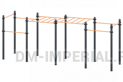 Рукоход классический двухуровневый из 6 турников W-01-002