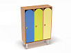Шкаф 3-х секционный на металлических ножках (каркас бук с разноцветными фасадами, Вариант 2)