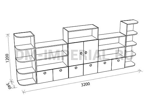 Оснащение детских садов, Шкафы, Стеллаж Золушка ШС-014