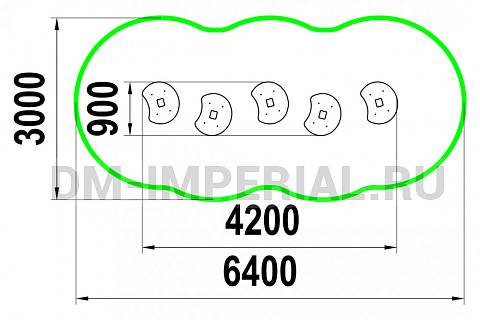 Уличное оборудование, Игровое оборудование, Скамейка Переправа МФ 1.53.2 МФ 1.53.2